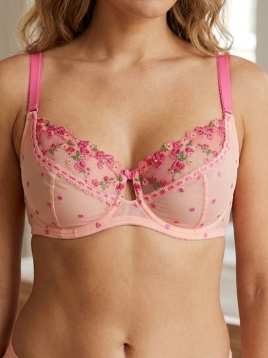 Victoria's Secret Other - VICTORIA SECRET'S Soft  Pink  Underwire Bra with Floral Lace Detail Size 34DD